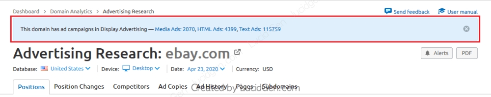 Chỉ cần nhấp vào đây bạn sẽ biết được quảng cáo nào đối thủ đang chạy.